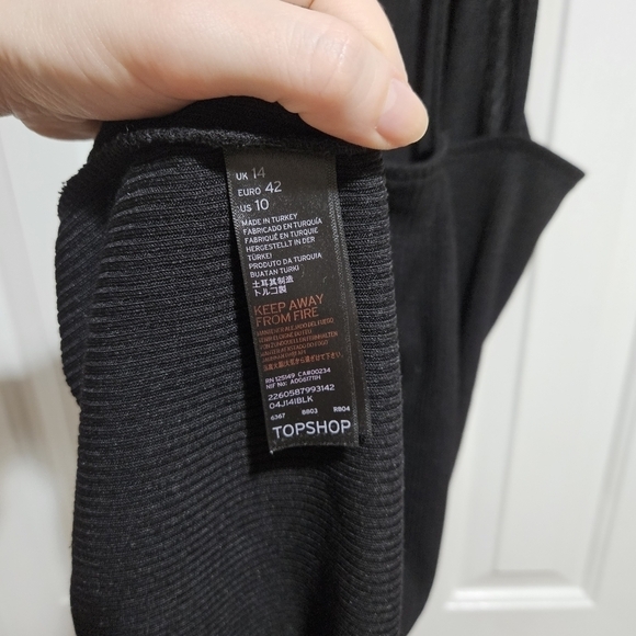 TOPSHOP Black High Neck Sleeveless Dress with Cut Out Back Size 10 - Picture 8 of 11